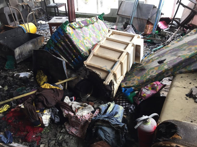 Hiện trường bên trong đám cháy trường mầm non Mặt Trời Vàng